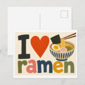 "Ich [Herz] Ramen" Postkarte (Vorne/Hinten)