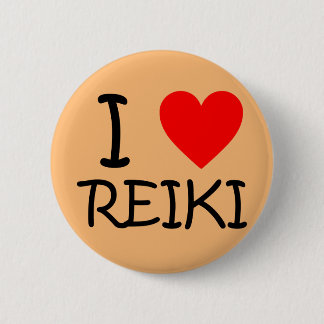 "Ich Herz Reiki" runder Knopf Button