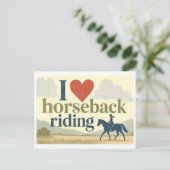 "Ich [Herz] Reiten" Postkarte (Stehend Vorderseite)