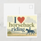 "Ich [Herz] Reiten" Postkarte (Vorne/Hinten)