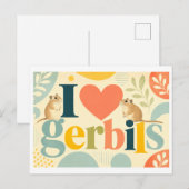"Ich [Herz] Rennmäuse" Postkarte (Vorne/Hinten)