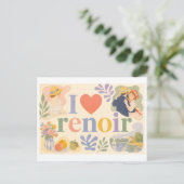 "Ich [Herz] Renoir" Postkarte (Stehend Vorderseite)