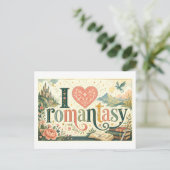 "Ich [Herz] Romantasy" Postkarte (Stehend Vorderseite)