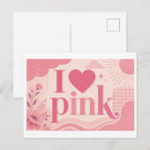 "Ich [Herz] Rosa" Postkarte (Vorne/Hinten)
