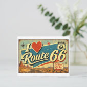 "Ich [Herz] Route 66" Postkarte (Stehend Vorderseite)
