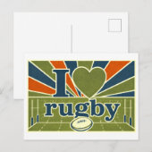 "Ich [Herz] Rugby" Postkarte (Vorne/Hinten)