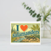 "Ich [Herz] Salamander" Postkarte (Stehend Vorderseite)