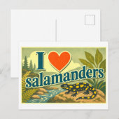 "Ich [Herz] Salamander" Postkarte (Vorne/Hinten)