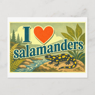 "Ich [Herz] Salamander" Postkarte