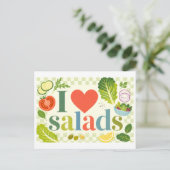 "Ich [Herz] Salate" Postkarte (Stehend Vorderseite)