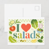 "Ich [Herz] Salate" Postkarte (Vorne/Hinten)