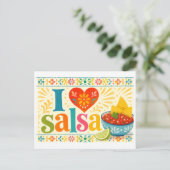 "Ich [Herz] Salsa" Postkarte (Stehend Vorderseite)