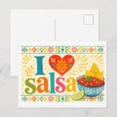 "Ich [Herz] Salsa" Postkarte (Vorne/Hinten)