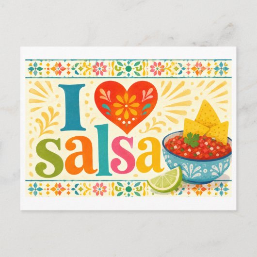 "Ich [Herz] Salsa" Postkarte (Vorderseite)