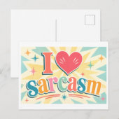 "Ich [Herz] Sarkasmus" Postkarte (Vorne/Hinten)