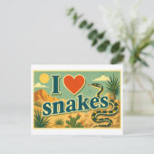 "Ich [Herz] Schlangen" Postkarte (Stehend Vorderseite)