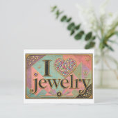 "Ich [Herz] Schmuck" Postkarte (Stehend Vorderseite)