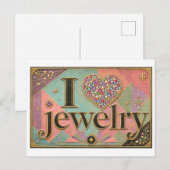 "Ich [Herz] Schmuck" Postkarte (Vorne/Hinten)