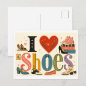 "Ich [Herz] Schuhe" Postkarte (Vorne/Hinten)