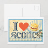 "Ich [Herz] Scones" Postkarte (Vorne/Hinten)
