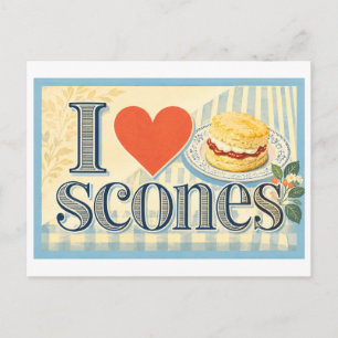 "Ich [Herz] Scones" Postkarte