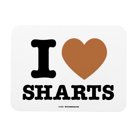 Ich Herz Sharts Funny Icon Grafik Magnet (Horizontal)