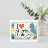 "Ich [Herz] Sherlock Holmes" Postkarte (Stehend Vorderseite)