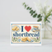 "Ich [Herz] Shortbread" Postkarte (Stehend Vorderseite)