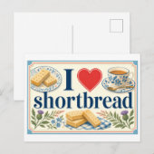 "Ich [Herz] Shortbread" Postkarte (Vorne/Hinten)