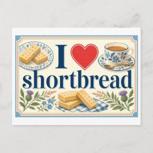 "Ich [Herz] Shortbread" Postkarte