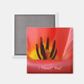 Ich "Herz" Sie! Magnet RED Tulip Blume (Vorderseite/Rückseite)