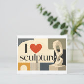 "Ich [Herz] Skulptur" Postkarte (Stehend Vorderseite)