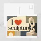 "Ich [Herz] Skulptur" Postkarte (Vorne/Hinten)