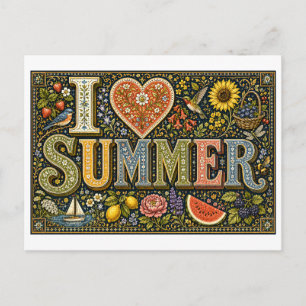"Ich [Herz] Sommer" Postkarte