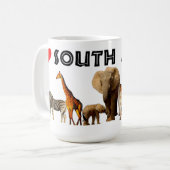 Ich Herz South Africa Wildlife Collage Kaffeetasse (Vorderseite Links)