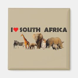 Ich Herz South Africa Wildlife Collage Magnet