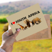Ich Herz South Africa Wildlife Collage Postkarte