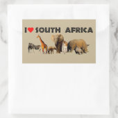 Ich Herz South Africa Wildlife Collage Rechteckiger Aufkleber (Tasche)