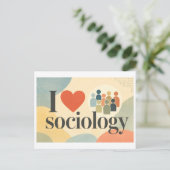"Ich [Herz] Soziologie" Postkarte (Stehend Vorderseite)
