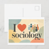"Ich [Herz] Soziologie" Postkarte (Vorne/Hinten)