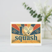 "Ich [Herz] Squash" Postkarte (Stehend Vorderseite)