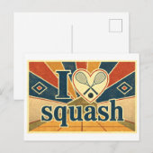 "Ich [Herz] Squash" Postkarte (Vorne/Hinten)