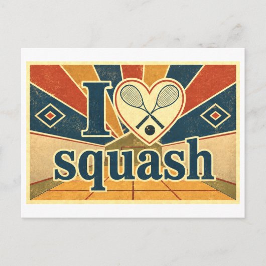 "Ich [Herz] Squash" Postkarte (Vorderseite)
