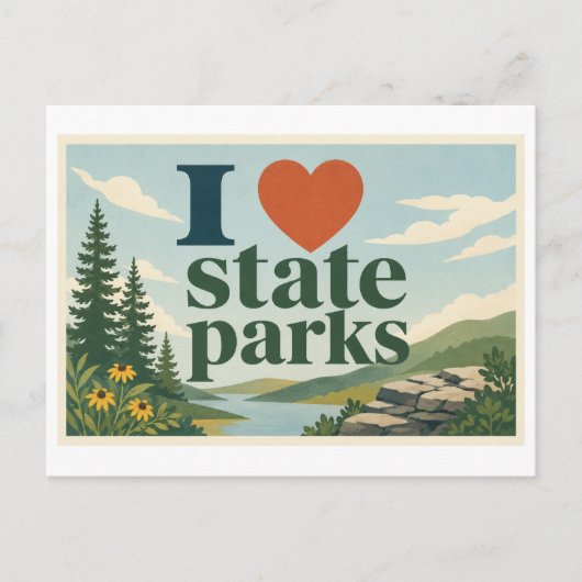 "Ich [Herz] Staatsparks" Postkarte (Vorderseite)
