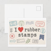 "Ich [Herz] Stempel" Postkarte (Vorne/Hinten)