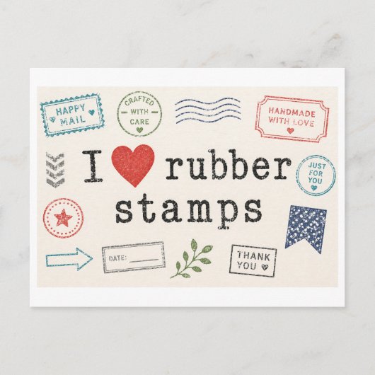 "Ich [Herz] Stempel" Postkarte (Vorderseite)