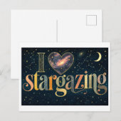 "Ich [Herz] Sternengucken" Postkarte (Vorne/Hinten)
