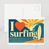 "Ich [Herz] Surfen" Postkarte (Vorne/Hinten)