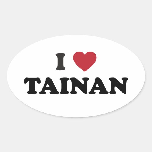 Ich Herz Tainan Taiwan Ovaler Aufkleber (Vorderseite)