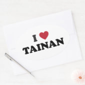 Ich Herz Tainan Taiwan Ovaler Aufkleber (Umschlag)